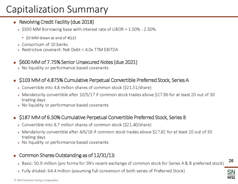 February 2014 Corporate Presentation – Sanchez Energy Corp – slide 25