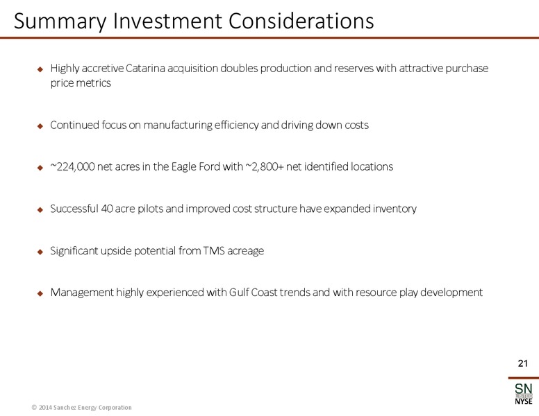 Enercom The Oil And Gas Conference – Sanchez Energy Corp – slide 20