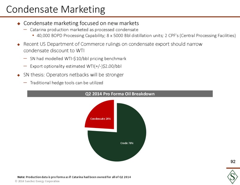 Analyst Day Presentation – Sanchez Energy Corp – slide 91