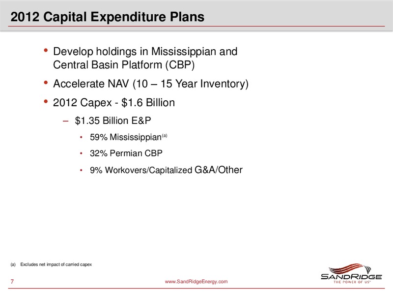 GOLDMAN SACHS GLOBAL ENERGY CONFERENCE – Sandridge Energy, Inc. – slide 6