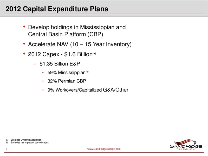 CREDIT SUISSE ENERGY SUMMIT – Sandridge Energy, Inc. – slide 6