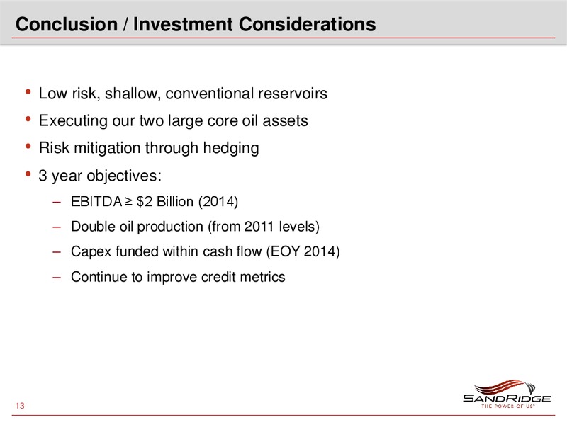 2012 Investor Analyst Meeting – Sandridge Energy, Inc. – slide 12