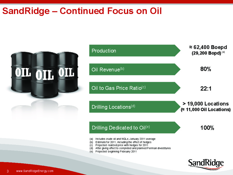 RAYMOND JAMES 32ND ANNUAL INSTITUTIONAL INVESTORS CONFERENCE – Sandridge Energy, Inc. – slide 2