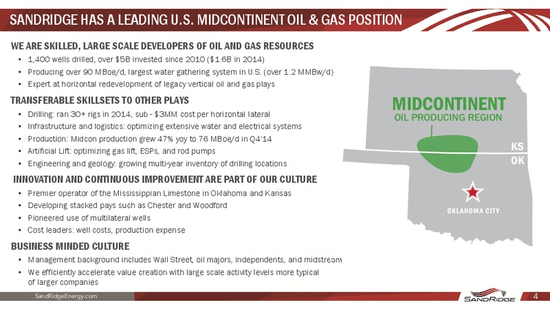IPAA OGIS NEW YORK – Sandridge Energy, Inc. – slide 2