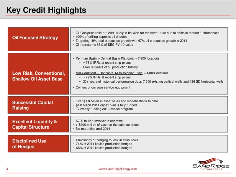 DEUTSCHE BANK 2011 LEVERAGED FINANCE CONFERENCE – Sandridge Energy, Inc. – slide 3