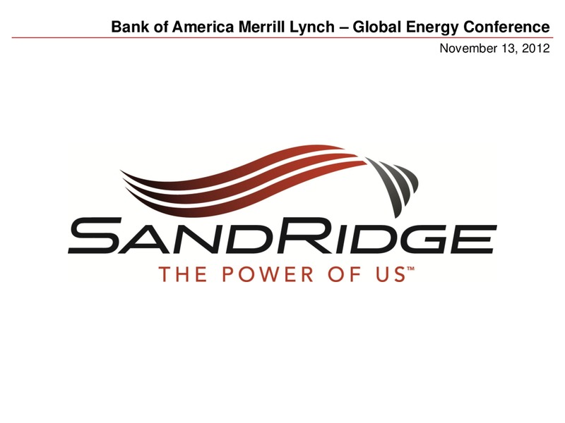BANK OF AMERICA MERRILL LYNCH GLOBAL ENERGY CONFERENCE – Sandridge Energy, Inc. – slide 1