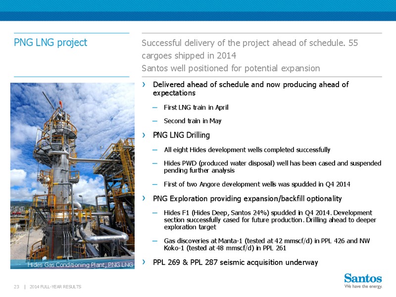 2014 Full year results 2015 – Santos Limited – slide 22