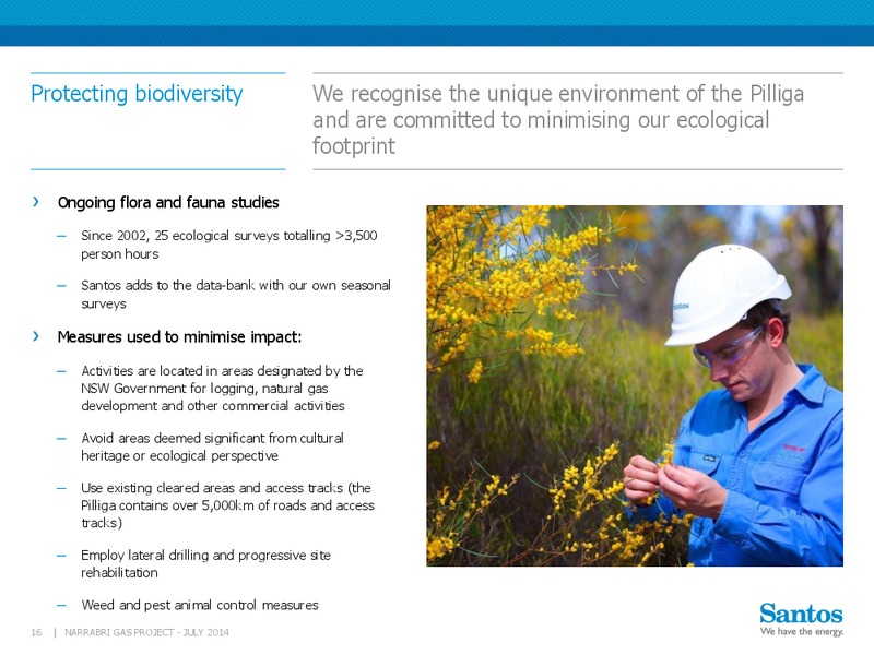 INVESTOR PRESENTATION – Santos Limited – slide 15