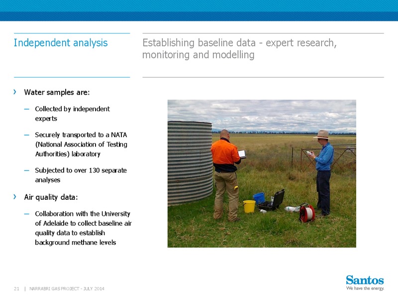 INVESTOR PRESENTATION – Santos Limited – slide 20