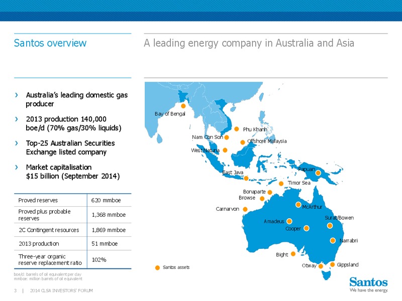 2014 CLSA Investors Forum – Santos Limited – slide 2