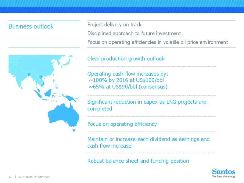 INVESTOR SEMINAR – Santos Limited – slide 16