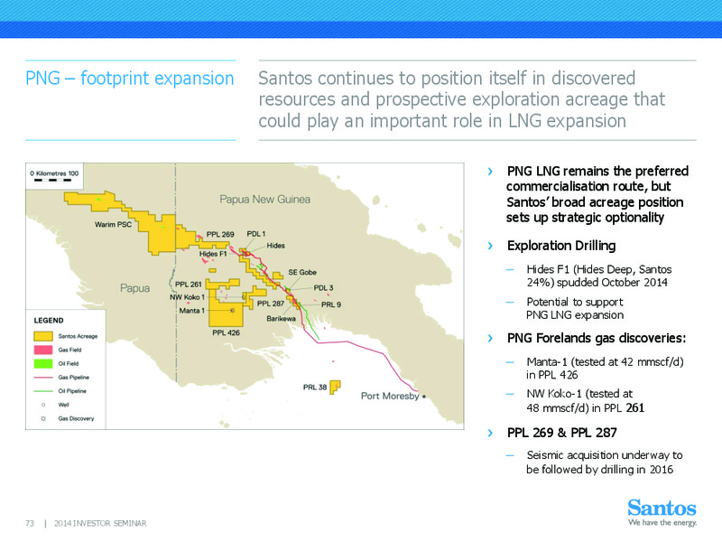 INVESTOR SEMINAR – Santos Limited – slide 72