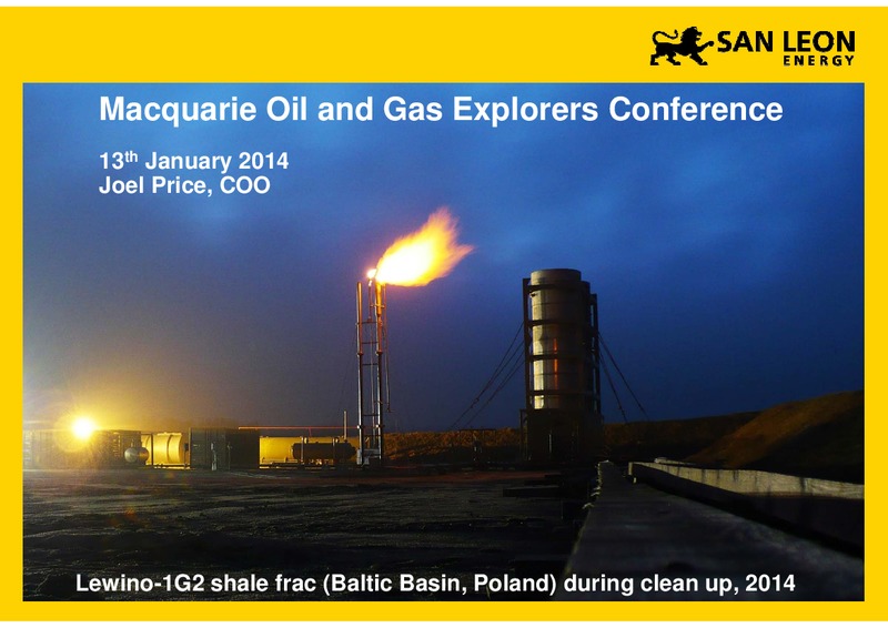 Macquarie Oil and Gas Explorers Conference – San Leon Energy – slide 1