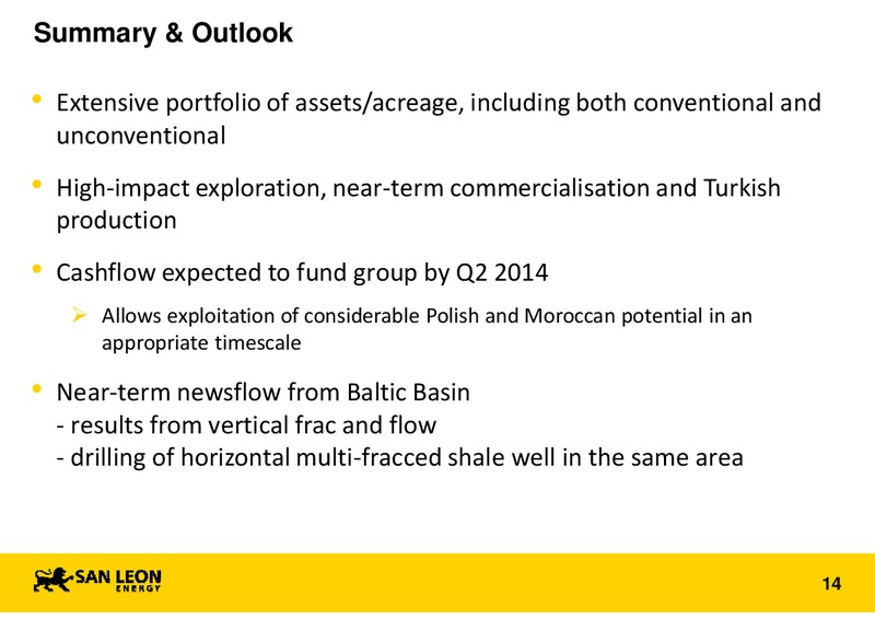 Macquarie Oil and Gas Explorers Conference – San Leon Energy – slide 13