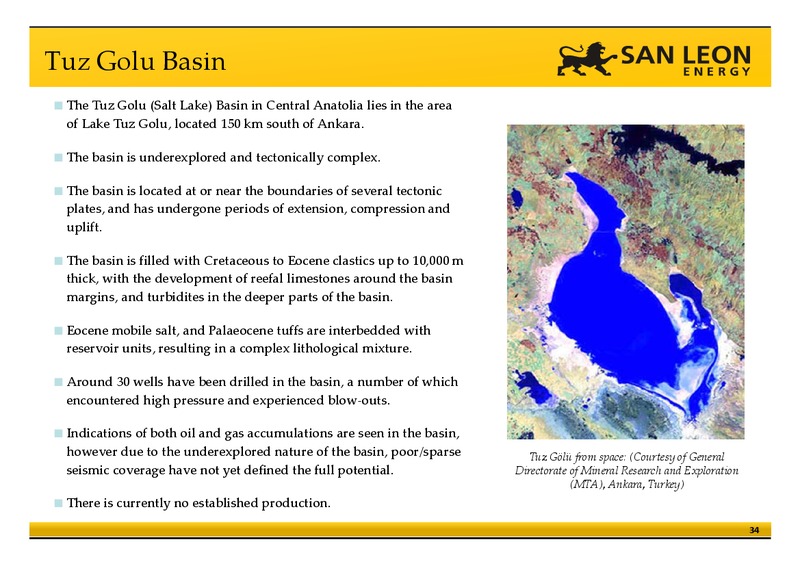 ACQUISITION OF ALPAY ENERJI AS – San Leon Energy – slide 34