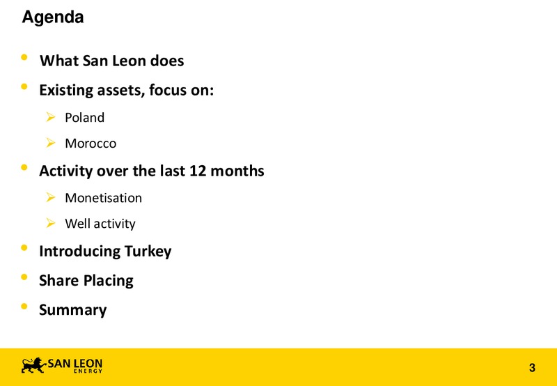 AGM – San Leon Energy – slide 2