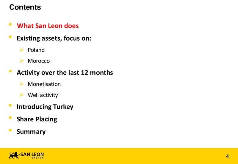 AGM – San Leon Energy – slide 3
