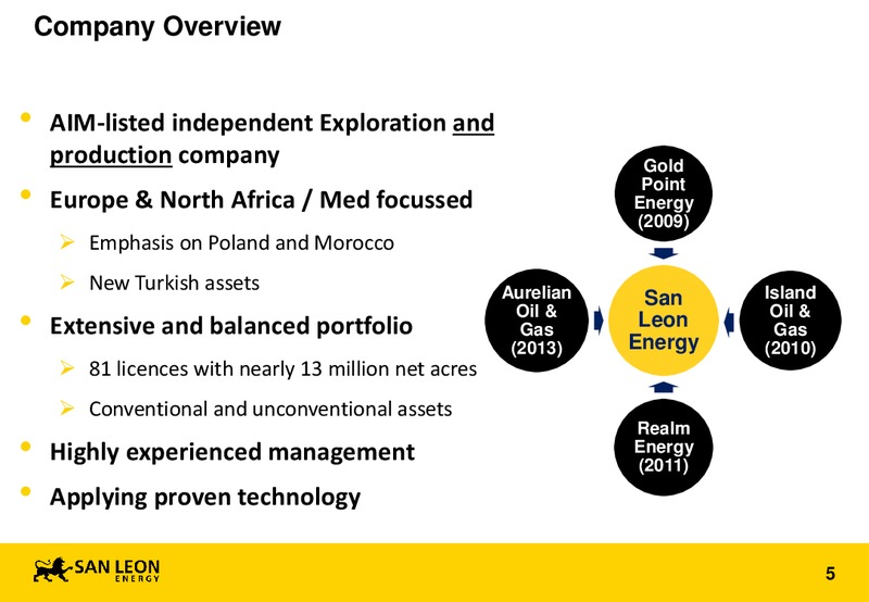 AGM – San Leon Energy – slide 4