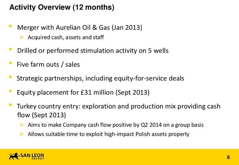 AGM – San Leon Energy – slide 5