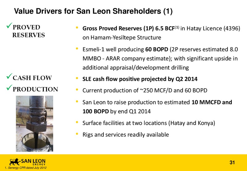 AGM – San Leon Energy – slide 30