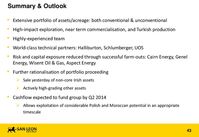 AGM – San Leon Energy – slide 42