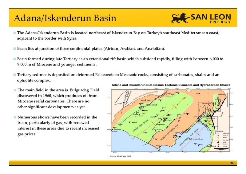 Acquisition of Alpay Enerji AS – San Leon Energy – slide 28
