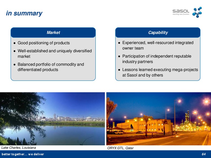 APRIL 2013 INVESTOR STRATEGY – Sasol Limited – slide 63