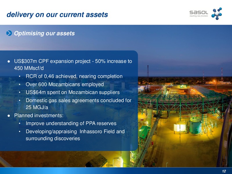 SASOLS RESPONSE TO GAS NEEDS IN SOUTHERN AFRICA – Sasol Limited – slide 11
