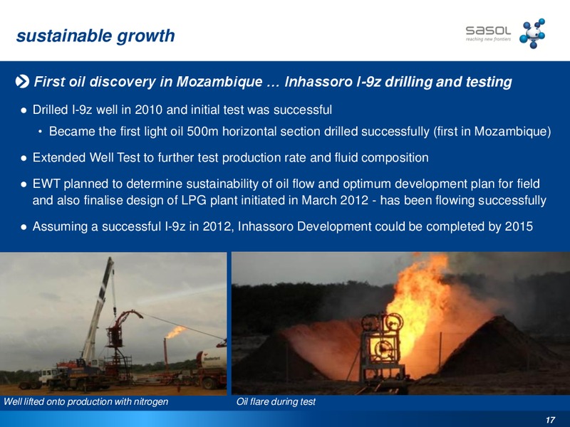 SASOLS RESPONSE TO GAS NEEDS IN SOUTHERN AFRICA – Sasol Limited – slide 16