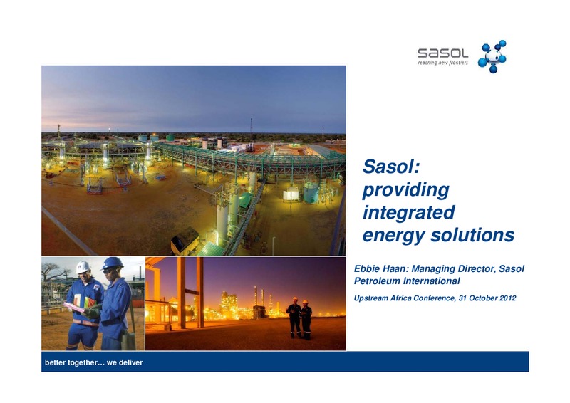 OCTOBER 2012 INVESTOR PRESENTATION – Sasol Limited – slide 1