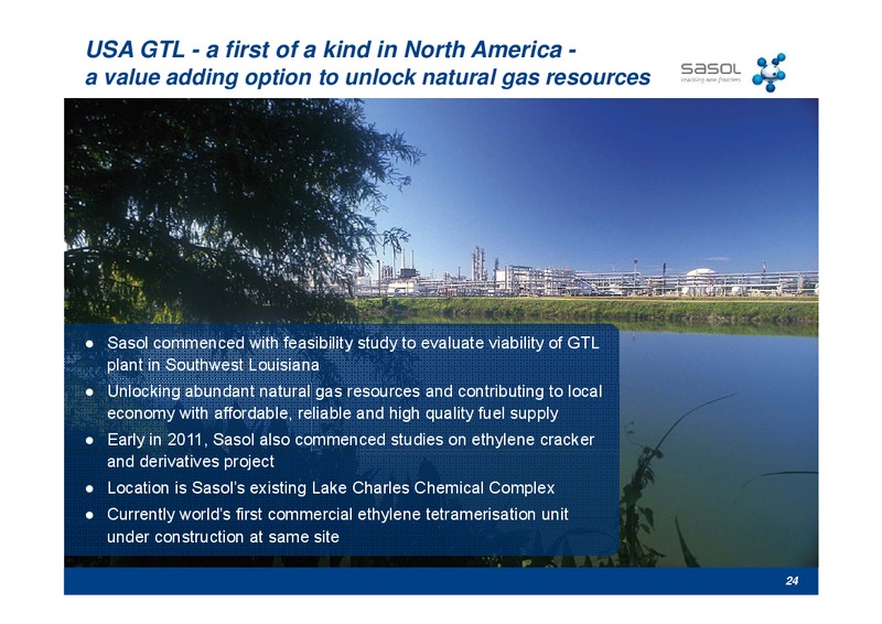 OCTOBER 2012 INVESTOR PRESENTATION – Sasol Limited – slide 24