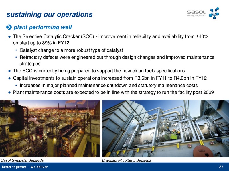 NOVEMBER 2012 INVESTOR PRESENTATION – Sasol Limited – slide 20