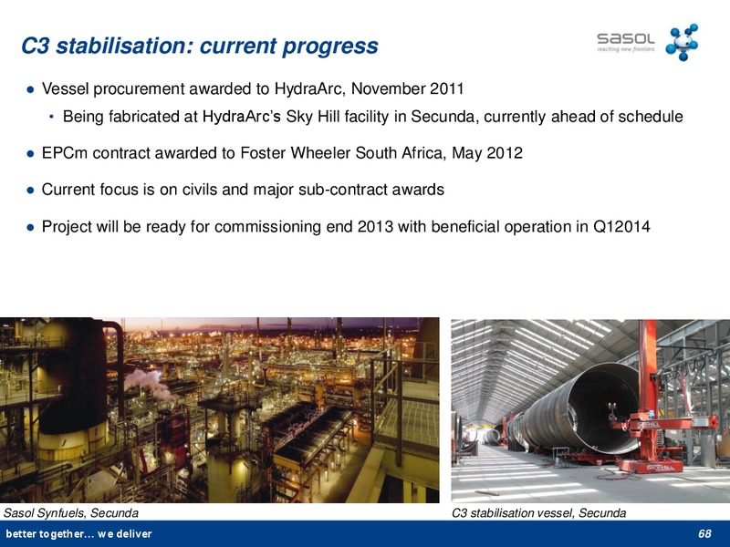 NOVEMBER 2012 INVESTOR PRESENTATION – Sasol Limited – slide 65