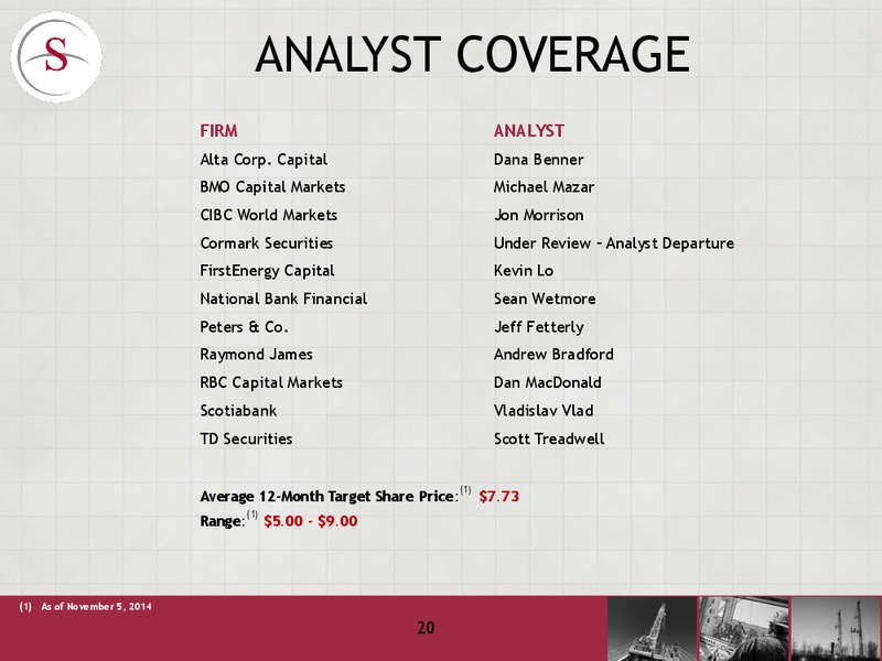 Investor Update – Savanna Energy Services Corp. – slide 20