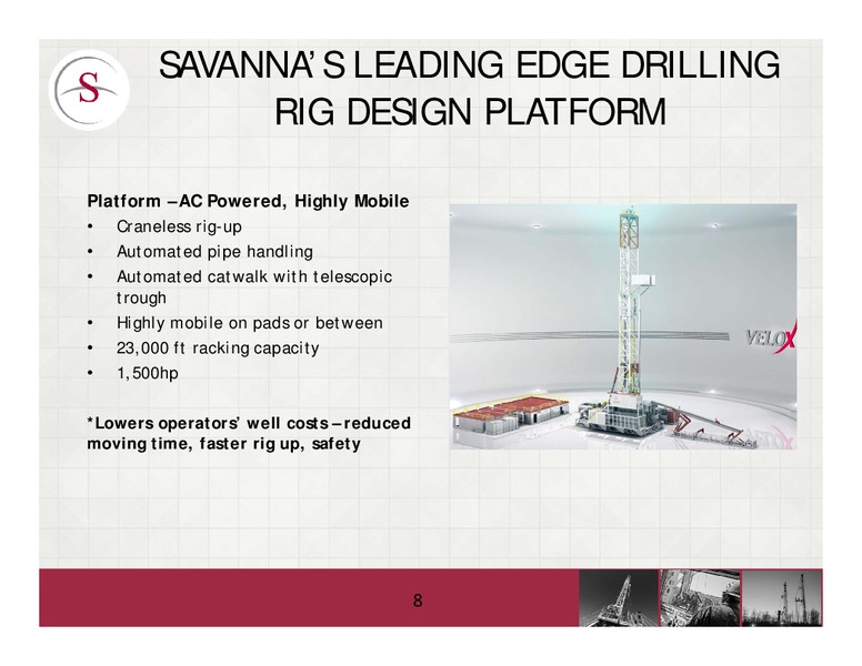 PETERS & CO 18TH ANNUAL ENERGY CONFERENCE – Savanna Energy Services Corp. – slide 8