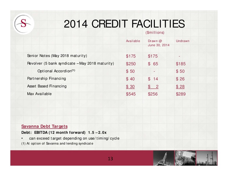 PETERS & CO 18TH ANNUAL ENERGY CONFERENCE – Savanna Energy Services Corp. – slide 13