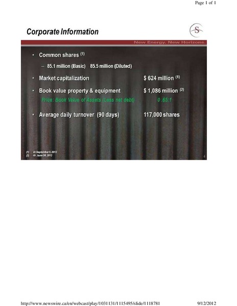 PETERS & CO LIMITED NORTH AMERICAN ENERGY CONFERENCE – Savanna Energy Services Corp. – slide 4