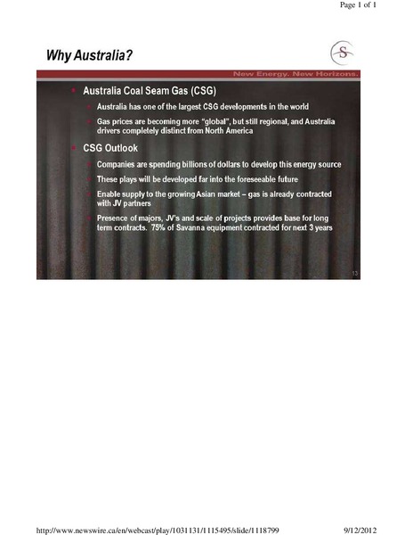 PETERS & CO LIMITED NORTH AMERICAN ENERGY CONFERENCE – Savanna Energy Services Corp. – slide 13