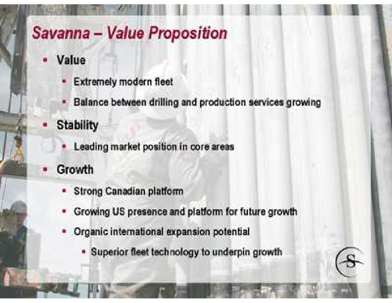 PETERS & CO LIMITED 2011 NORTH ERICAN OIL & GAS CONFERENCE – Savanna Energy Services Corp. – slide 5