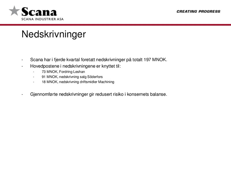 Regnskap etter 4 kvartal 2014 – Scana Corporation – slide 15