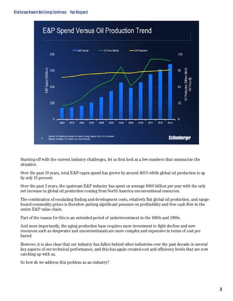 HOWARD WEIL ENERGY CONFERENCE – Schlumberger Limited – slide 3