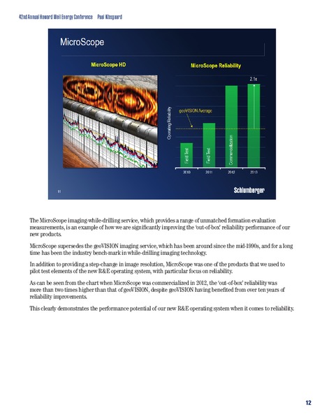 HOWARD WEIL ENERGY CONFERENCE – Schlumberger Limited – slide 12