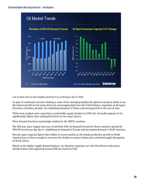 HOWARD WEIL ENERGY CONFERENCE – Schlumberger Limited – slide 18