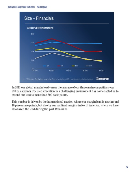 BARCLAYS CEO ENERGY POWER CONFERENCE – Schlumberger Limited – slide 5