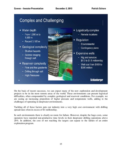 COWEN ULTIMATE ENERGY CONFERENCE – Schlumberger Limited – slide 15