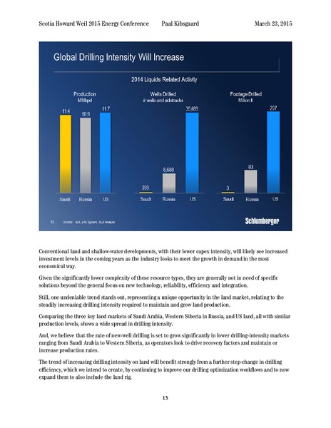 Scotia Howard Weil 2015 Energy Conference – Schlumberger Limited – slide 15