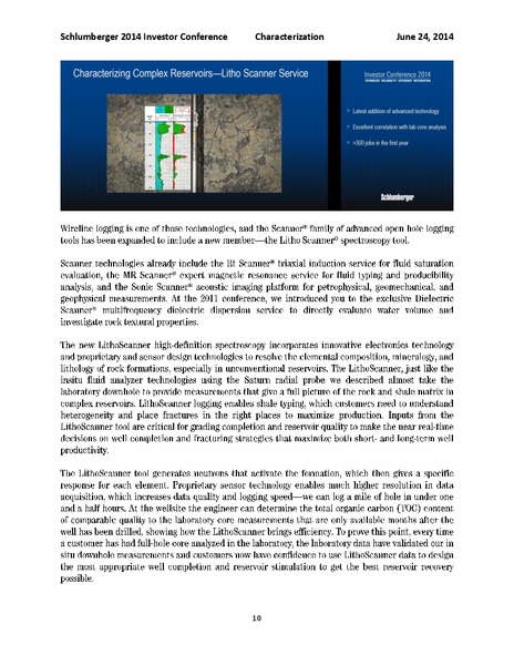Investor Conference – Schlumberger Limited – slide 10