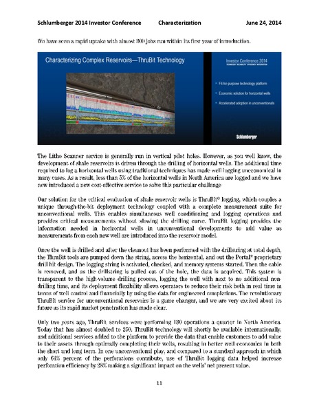 Investor Conference – Schlumberger Limited – slide 11