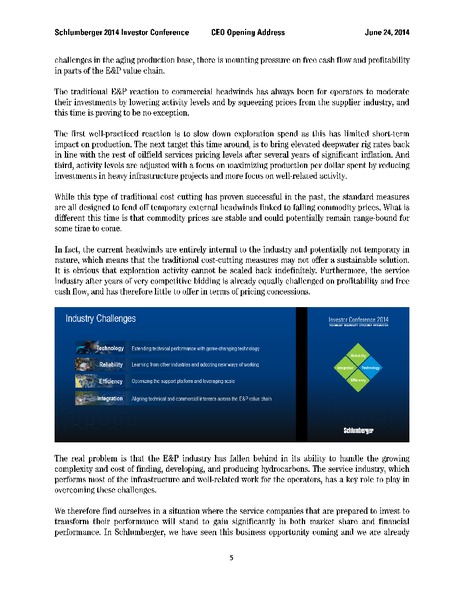 Investor Conference 2014 – Schlumberger Limited – slide 5