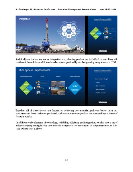 2014 Investor Conference Executive Management Presentations – Schlumberger Limited – slide 13